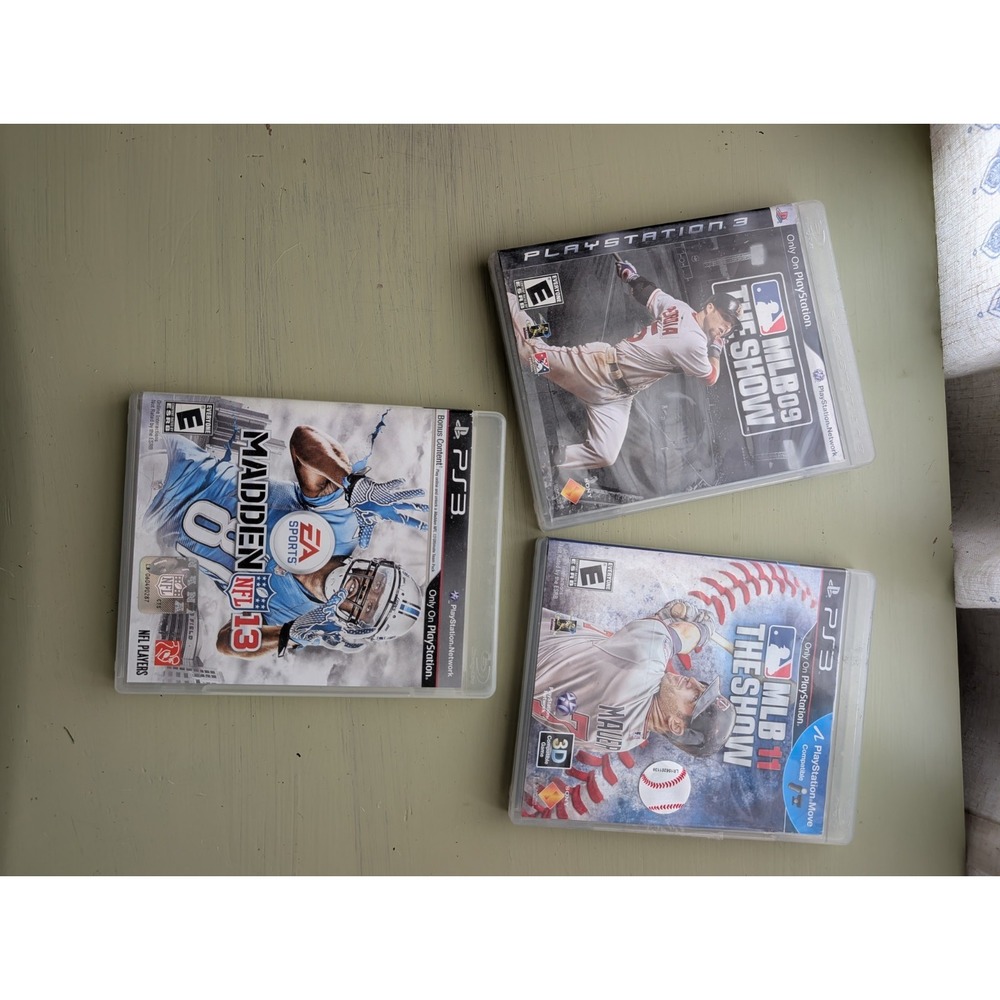 Sony PS3 Sports Games Lot Of 3:  MLB 09 The Show MLB 11 The Show Madden NFL 13